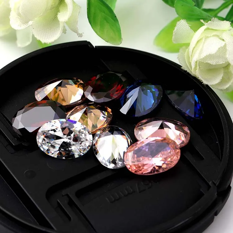 

Free shipping 10x14mm 10pcs/lot Top quality oval shape zircon,pointback loose stones for diy/Jewellery accessories
