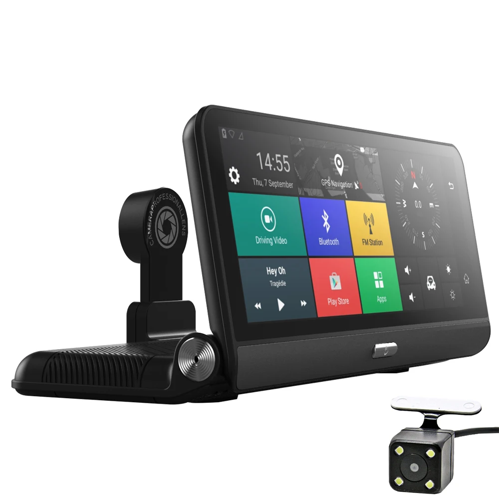 Автомобильный видеорегистратор YANTU 4G GPS 8 дюймов Android 5 1 Wi Fi 1080P|Видеорегистраторы| |