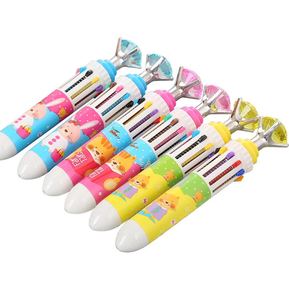 2 шт./лот 10 цветов милый алмаз мультяшная Шариковая ручка для школы Офисная