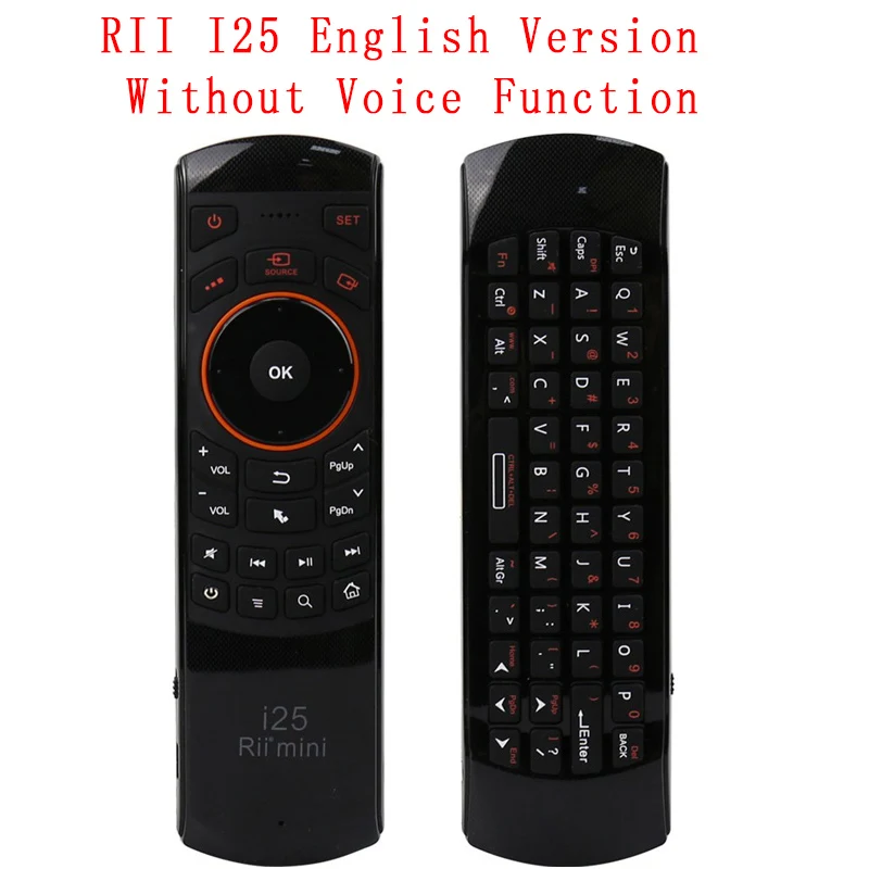 Rii I25A I25 2,4G Беспроводная русская английская мини клавиатура Air mouse IR удлинитель обучающий пульт дистанционного управления для Android Smart tv IP tv - Цвет: RII I25 English