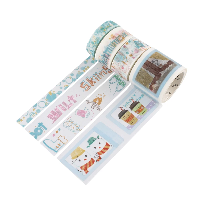 4 Rolls Cute Autumn Forest Fruit Food washi tape set adhesive DIY Decoration Sticker Scrapbooking Diary Masking Tape | Канцтовары для