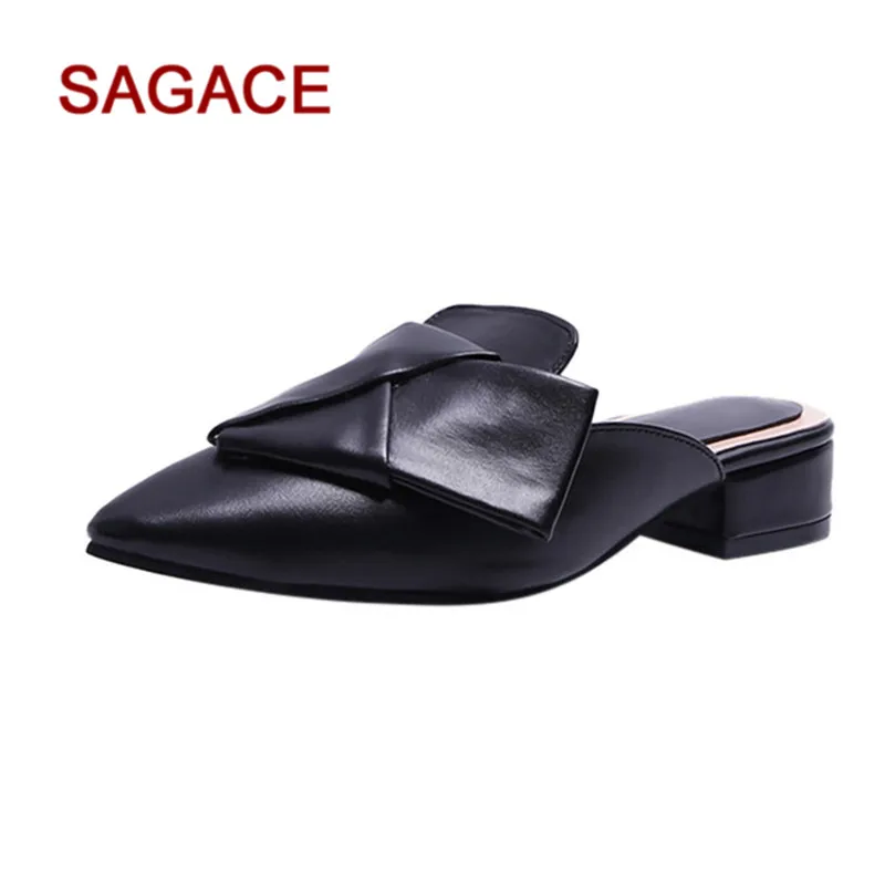 Женские нескользящие тапочки SAGACE модные туфли на плоской подошве с острым носком