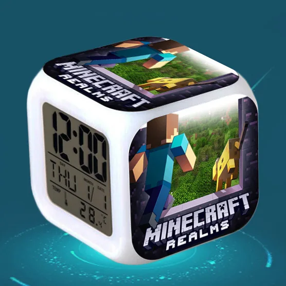 12 Cartoon Children Alarm Clock wake up light Digital Alarm Clock Kids Toys LED Clock Color Changing table reveil wekker - Цвет: 12