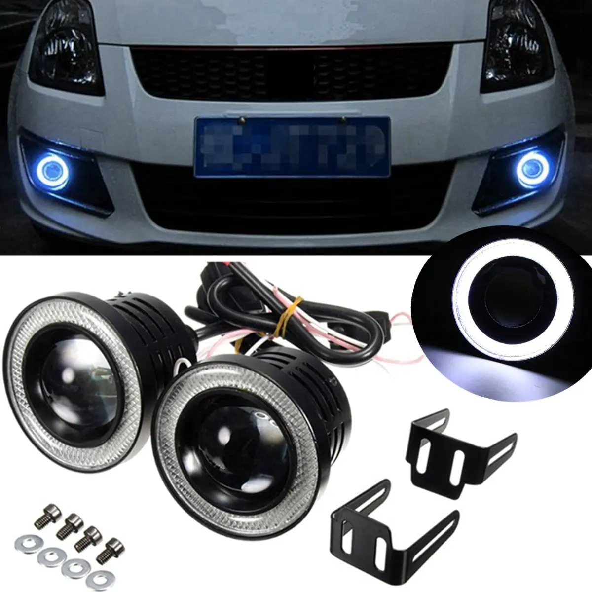 Автомобильные противотуманные фары 2 5 дюйма 12 В|fog light|car fog lighthalo angel eyes |
