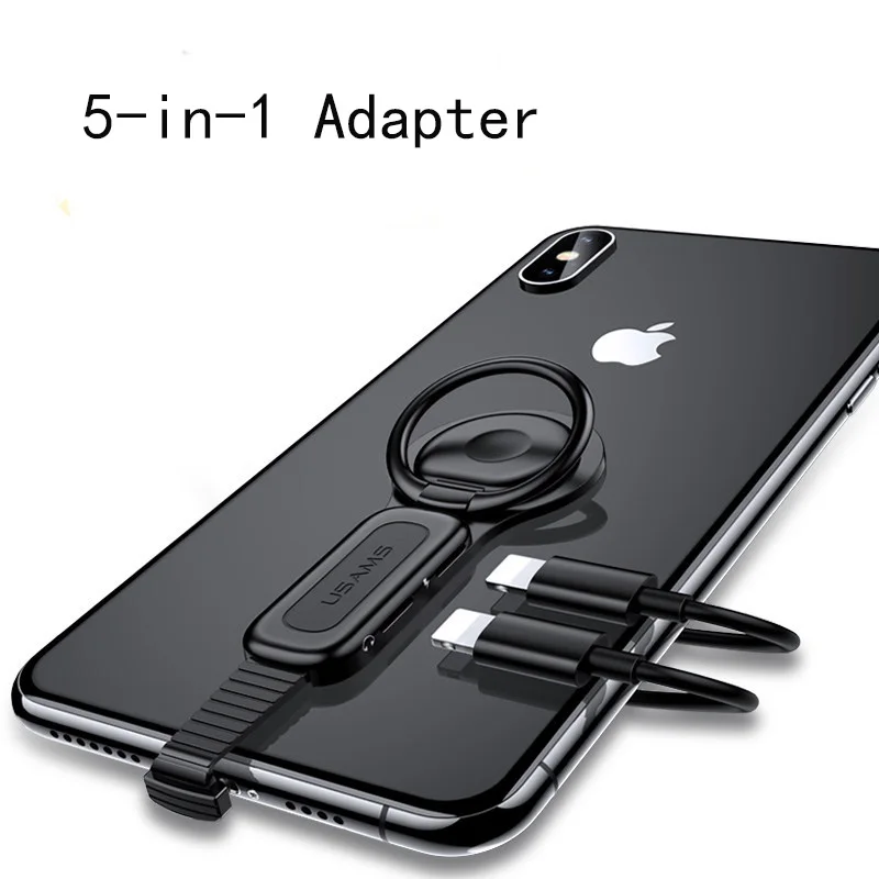 2 в 1 адаптер Lightning до 3,5 мм для iPhone 7 OTG адаптер аудио адаптер держатель телефона для iPhone зарядное устройство адаптер мини OTG