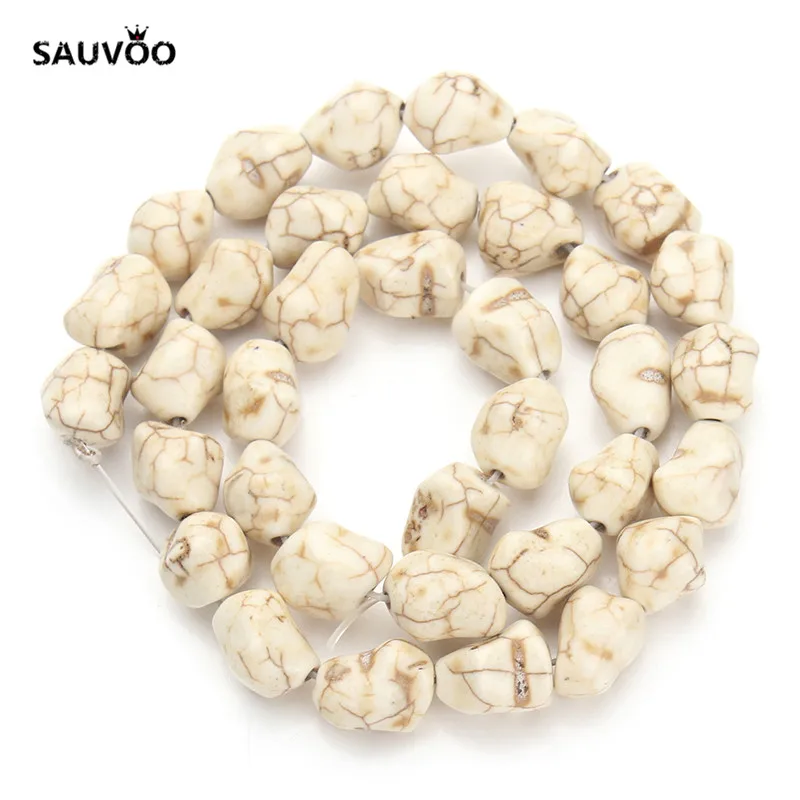Sauvoo прибл. 29 шт./упаковка натуральный белый крест Howlite камень Бусины россыпью 15 мм