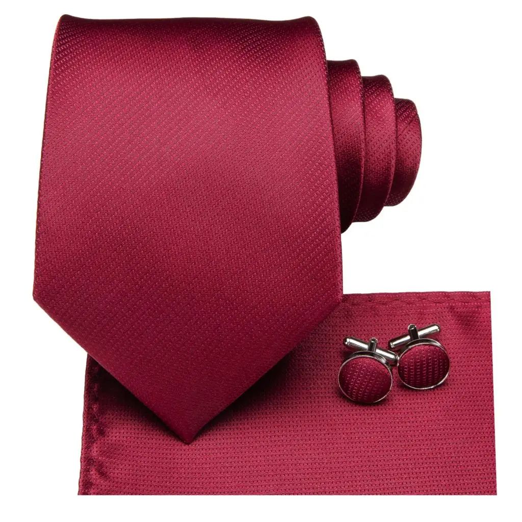 SN-3121 Hi-Tie 8.5cm 100% Silk Men Tie Light Red Striped Neckties for Classic Party Wedding Handkerchief Cufflinks Set | Аксессуары для