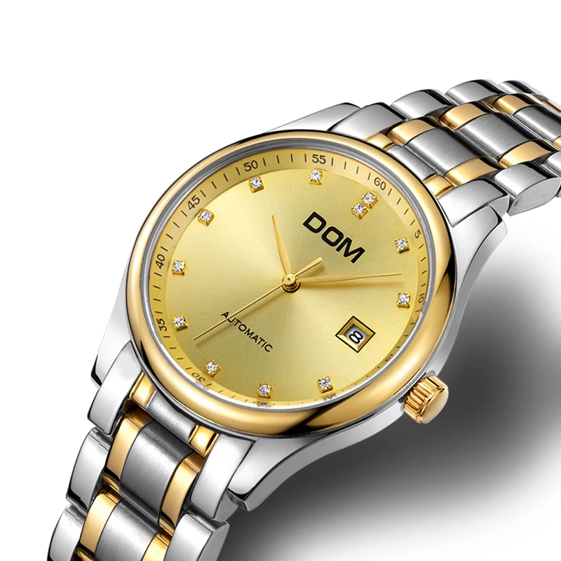 DOM женские часы механические Женские брендовые Роскошные водонепроницаемые из