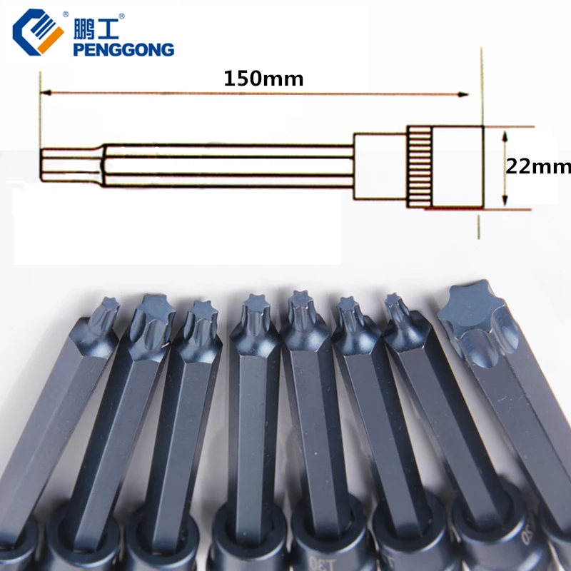 Шуруповерт pengong 1/2 &quotTorx сверла 150 мм S2 адаптер 4-15 ручной инструмент 1 шт. |