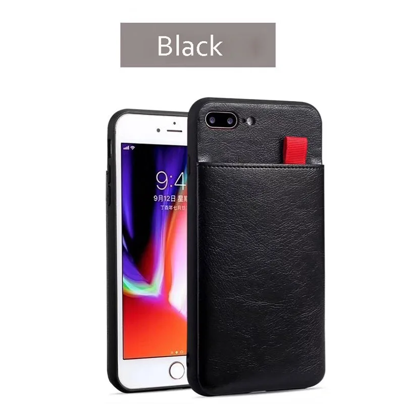 Black Кожаный чехол-бумажник Tikitaka для iPhone 11, XR, XS, Max, XS, 11Pro, силиконовая рамка, слот для карт, чехол для iPhone 6, 6 S, 8, 7 Plus - Цвет: Black