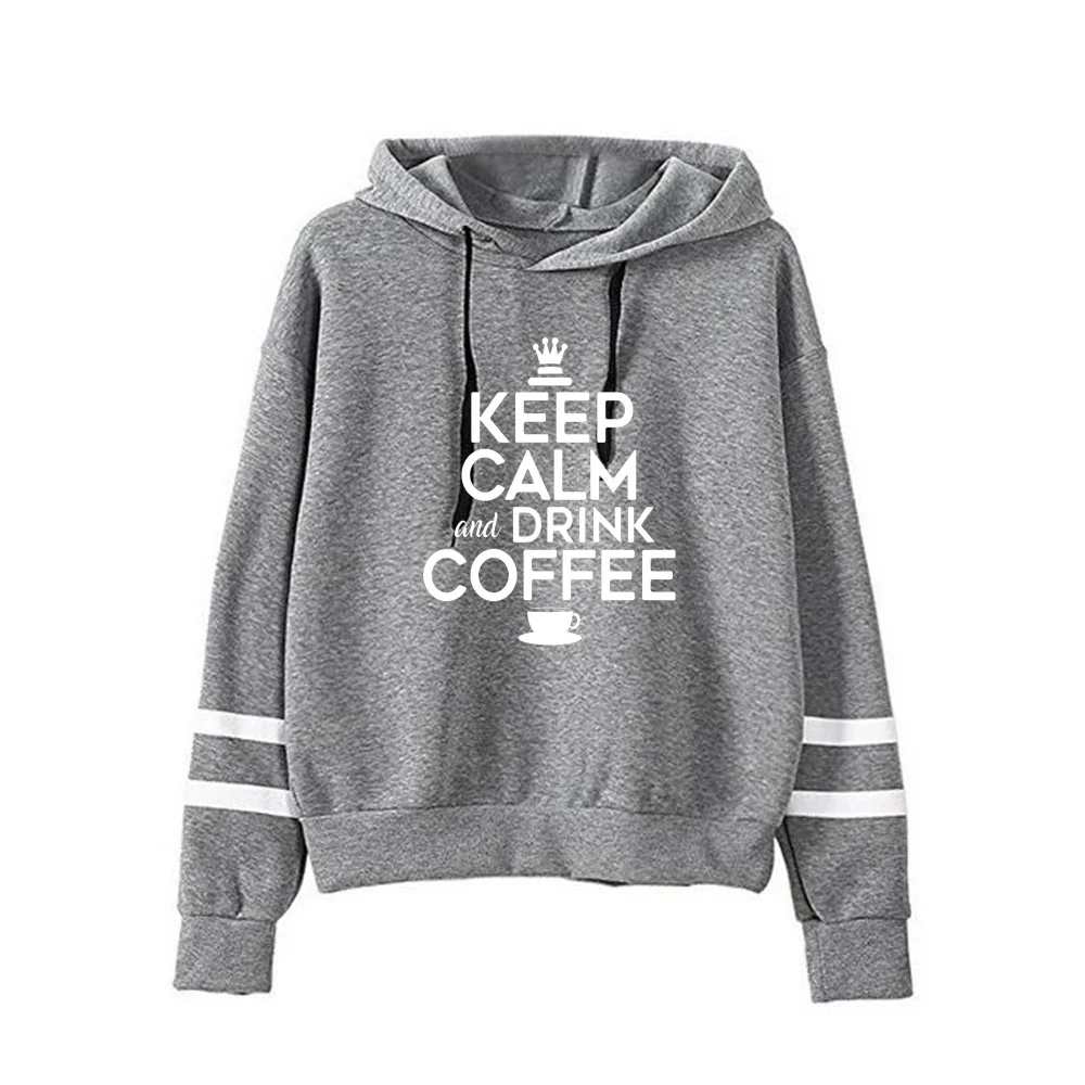 Gresanhevic New Keep Calm And Drink Coffee Womens Fashion Sweatshirt Long Sleeve Sweater Hoodie | Женская одежда