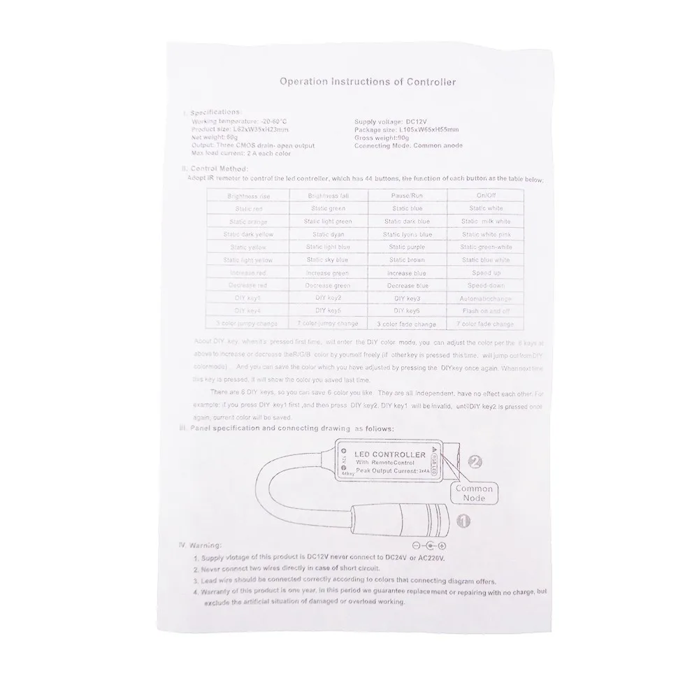 RGB светодиодный контроллер 44 клавиши Мини DC12V 6A с ИК-пультом дистанционного управления диммер беспроводной для светодиодной ленты 5050 3528 3014 режимов качество L