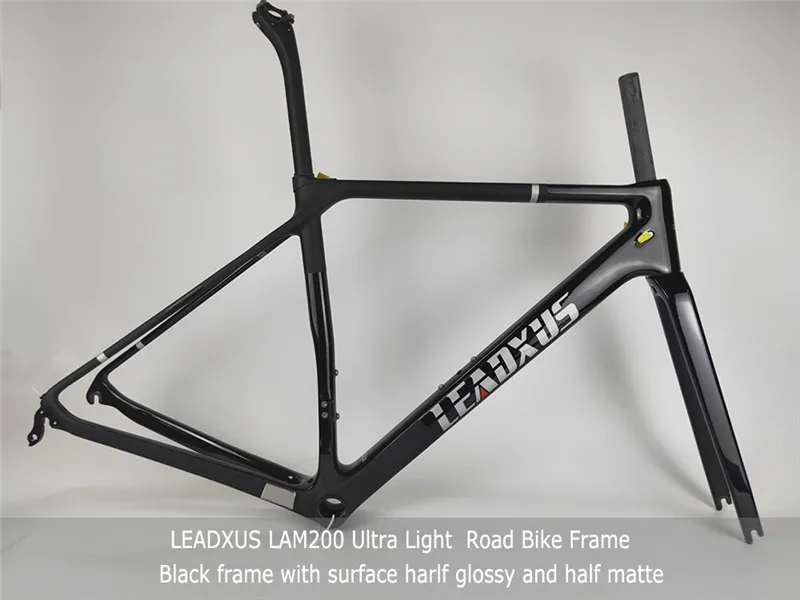 Leadxus Lam200 супер легкая карбоновая рама углеродное волокно T800 рама для шоссейного велосипеда глянцевая и матовая карбоновая велосипедная Рама размер Xs, s, m, l