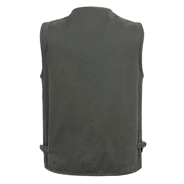 Джинсовая безрукавка мужская с множеством карманов уличная хлопковая из денима