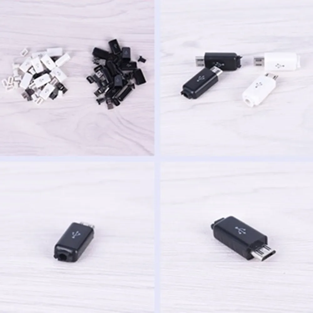 10/20 шт. 4 в 1 DIY Micro USB сварки Тип Мужской 5 контактный разъем Пластик
