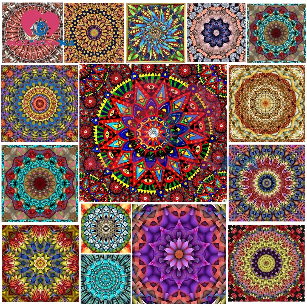 Алмазная 5D картина из смолы полноформатная 3D вышивка религиозная синяя мандала