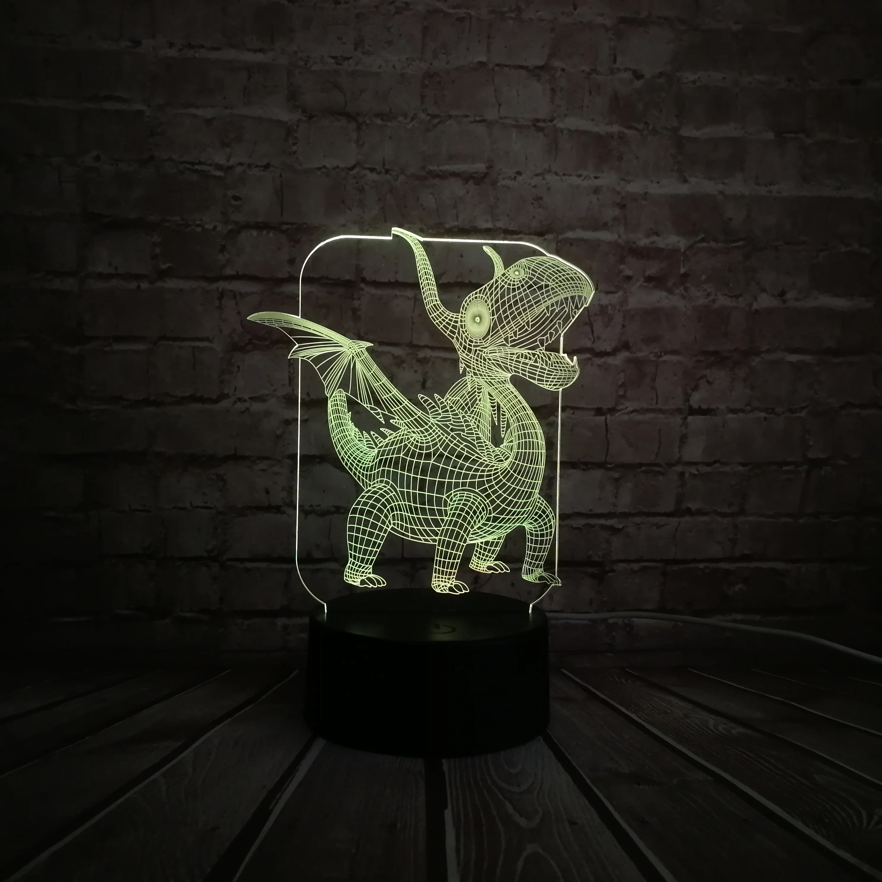 Новинка 2019 Птерозавр динозавр рога дракона лампа 3D USB СВЕТОДИОДНЫЙ Ночник