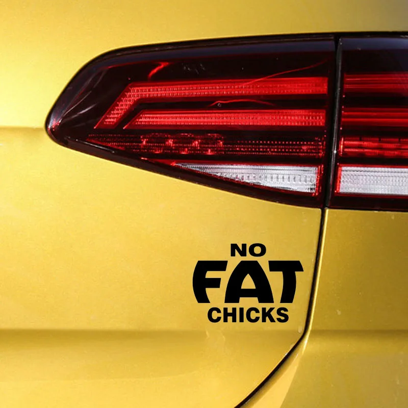 YJZT 14CM*10CM Fun NO FAT CHICKS Vinyl Car-styling Car Sticker Decals Black/Silver C11-0610 | Автомобили и мотоциклы