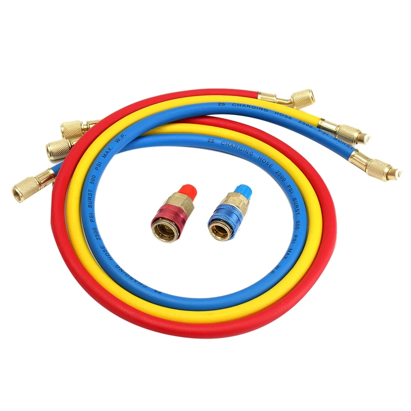 Auto Manifold Gauge Set A/C R134A Refrigerant Charging Hose With 2 Quick Coupler For Air-Conditioning Refrigeration | Инструменты