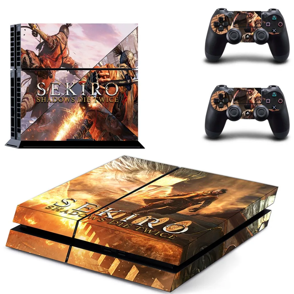 Виниловая наклейка Sekiro Shadow Die Twice для консоли Sony Playstation 4 и 2 контроллера PS4 стикер