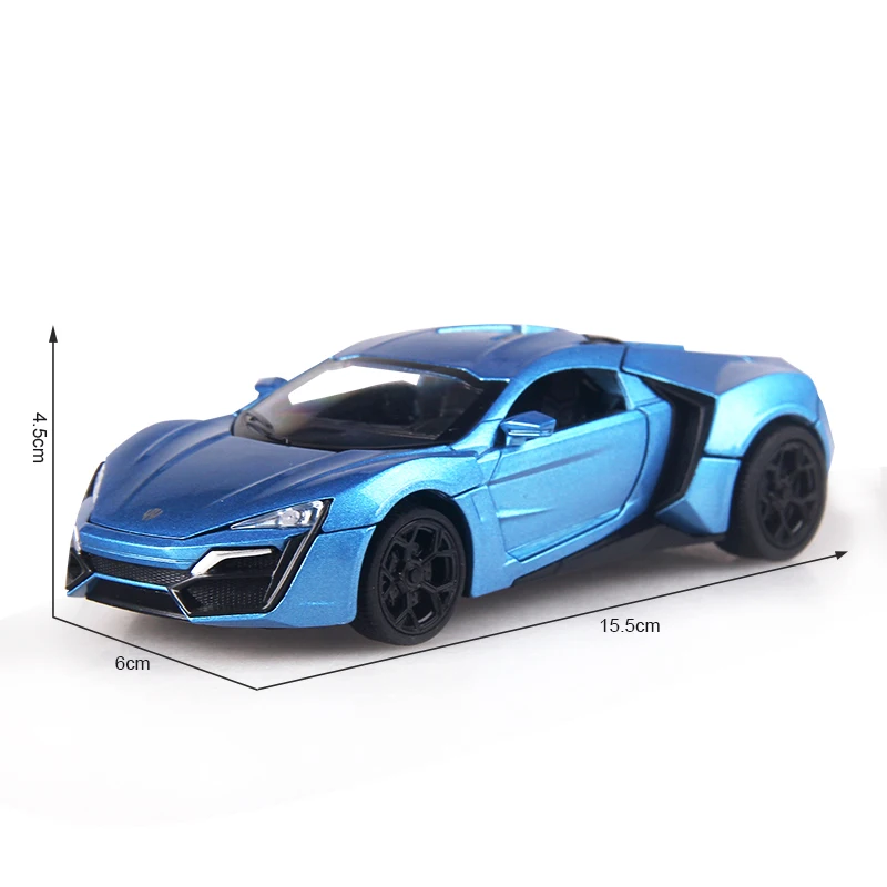 Литые автомобили Lykan Hypersport 15 5 см игрушка для литья под давлением со звусветильник