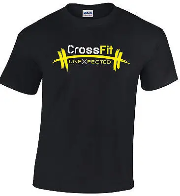 Мода Лето одежда Crossfit Неожиданные Футболки Тренировки Фитнес Досуг Хлопка с