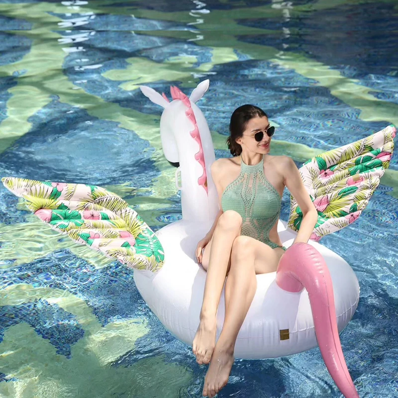 YUYU New 200cm Inflatable Pegasus Unicorn Swimming Pegasus Float Pool Float for Adult Tube Raft Swimming Ring Summer Water Toy