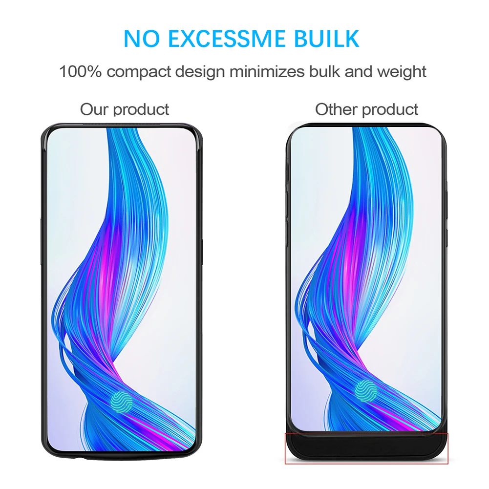 Чехол для зарядного устройства для Oppo Realme X 6500Ah, расширенный резервный внешний аккумулятор, противоударный чехол для Oppo Realme X, чехол для аккумулятора