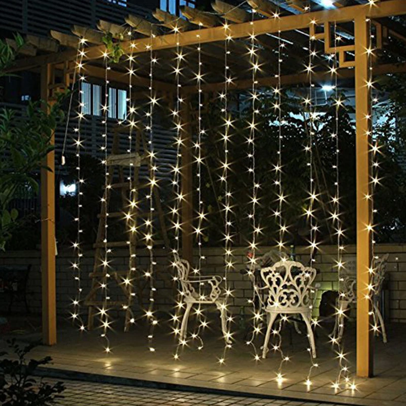 Праздничный светодиодный светильник ROPIO 1 8x2 5 м 300 гирлянда занавеска