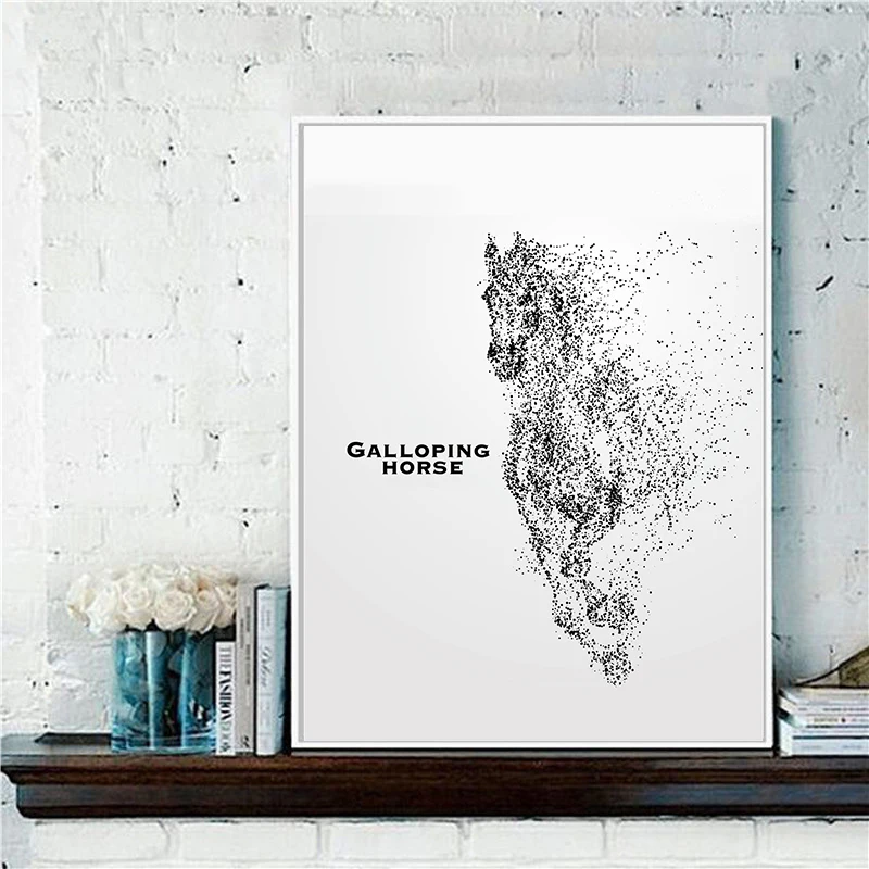 Черно-белые животные домашний декор печатный плакат Скандинавская Картина на