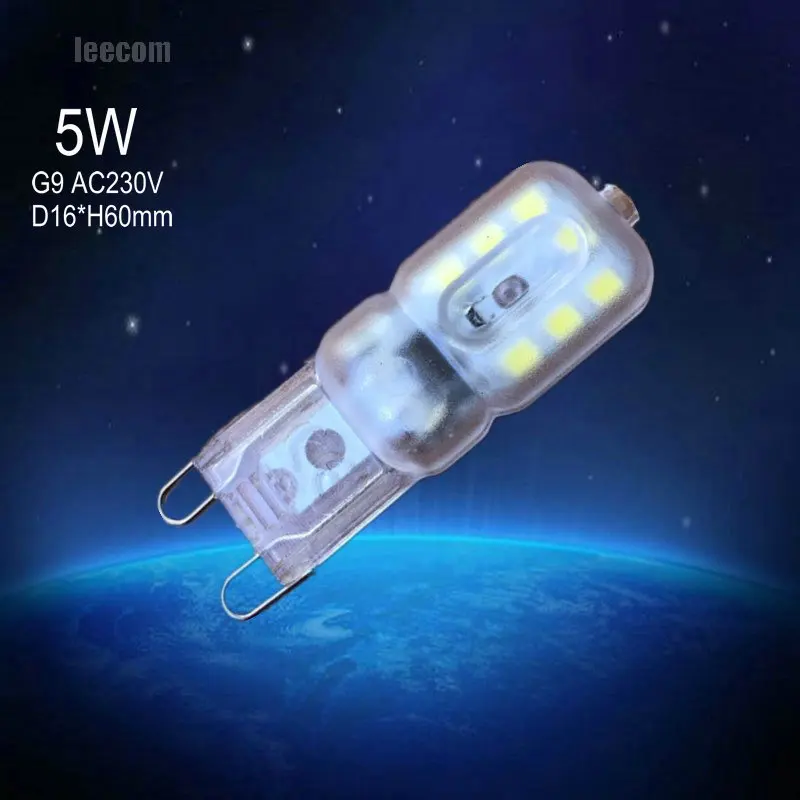 5 Вт 20 шт./лот G9 светодиодные лампы 230 V Светодиодные свет силиконовые заменить