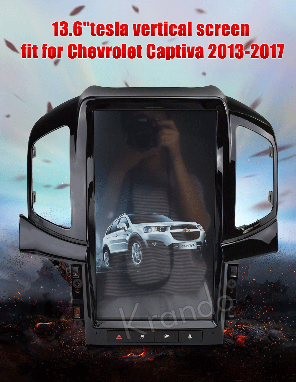 Krando Android 8,1 13," вертикальный экран Автомобильная Мультимедийная система gps для Chevrolet Captiva 2013- навигация развлечения