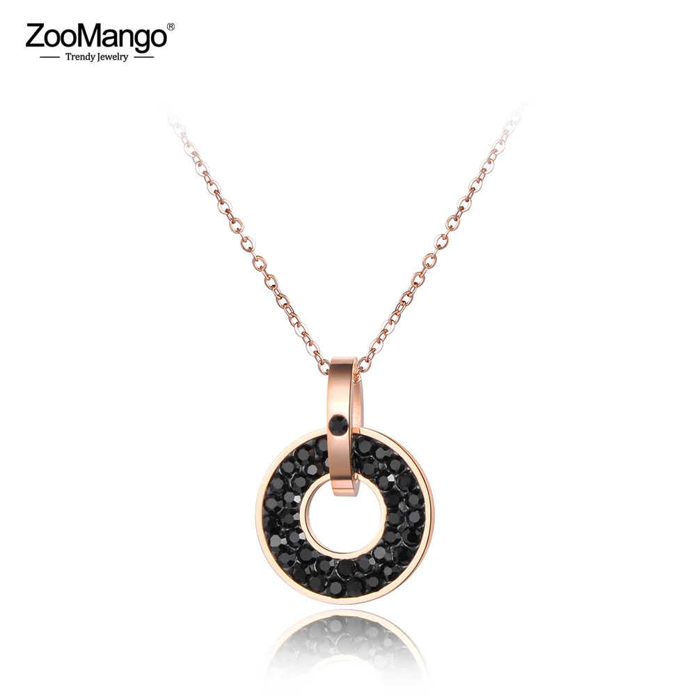 ZooMango трендовые черно-белые Кристальные подвески ожерелья для женщин розовое