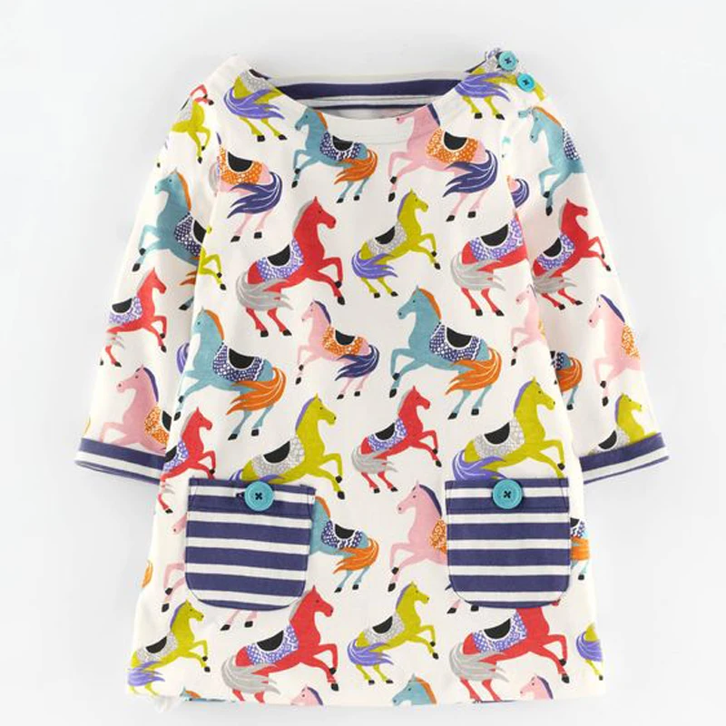 Girls Dress 2018 New Spring Dresses European and American Style Blue broken Flower Brand Baby Kids | Детская одежда и обувь