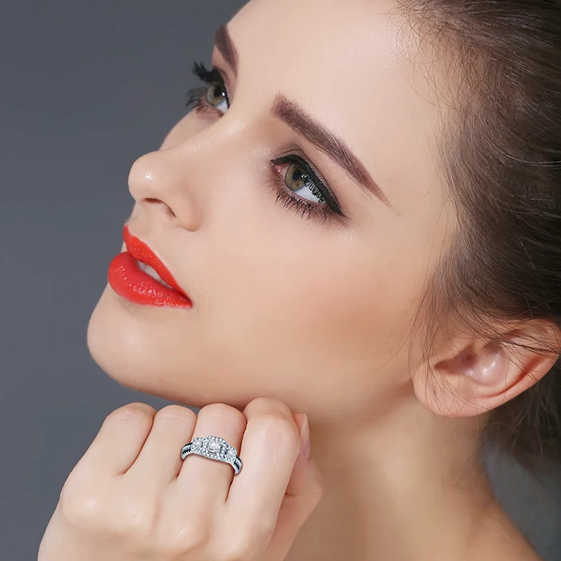 Женское кольцо из серебра 3 7 пробы с черно-белым камнем 925 г | Украшения и