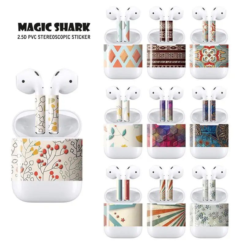 Красивая этикетка для Apple Airpods Наклейка защитная крышка наклейка пленка
