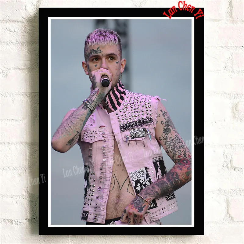 Светло-зеленый Lil Peep бумага с покрытием плакат для кафе высокое качество печати рисунок ядро декоративная живопись 42*30 см - Цвет: Светло-зеленый