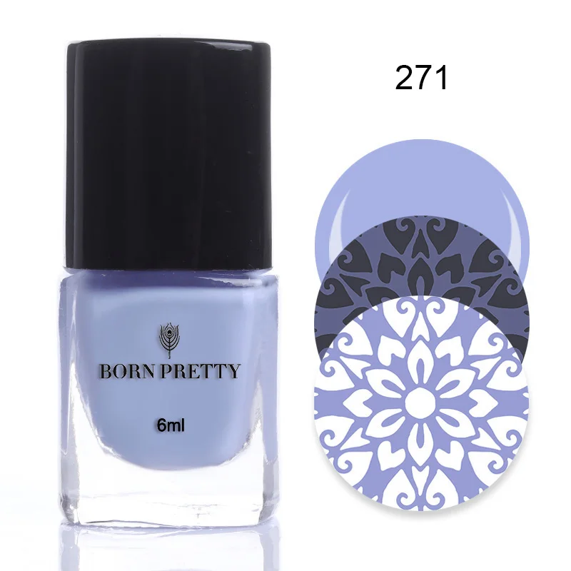 BORN PRETTY 6 мл стемпинг ногтей Покрытие красочный лак Пластина Печать лак 24 Цвета Маникюр масло для тиснения - Цвет: Color 271