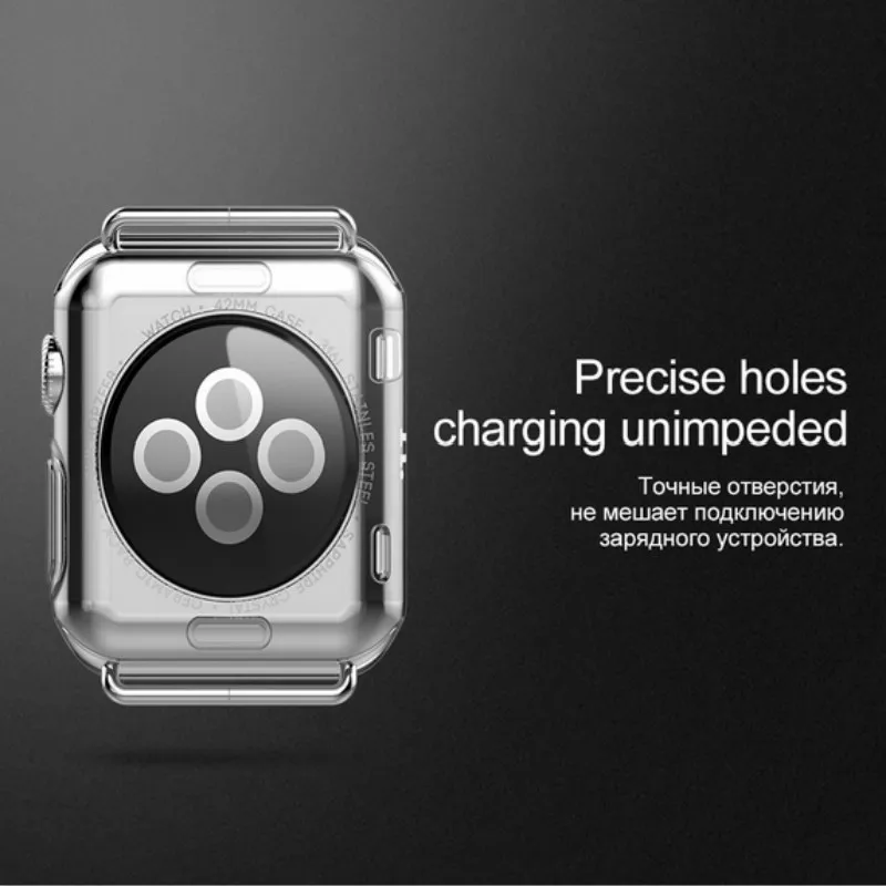 Shell for Apple Watch HOCO iWatch Series23 Soft Transparent Case Ultra Thin Clear Protective Cover Protection Smart Bumper | Электроника