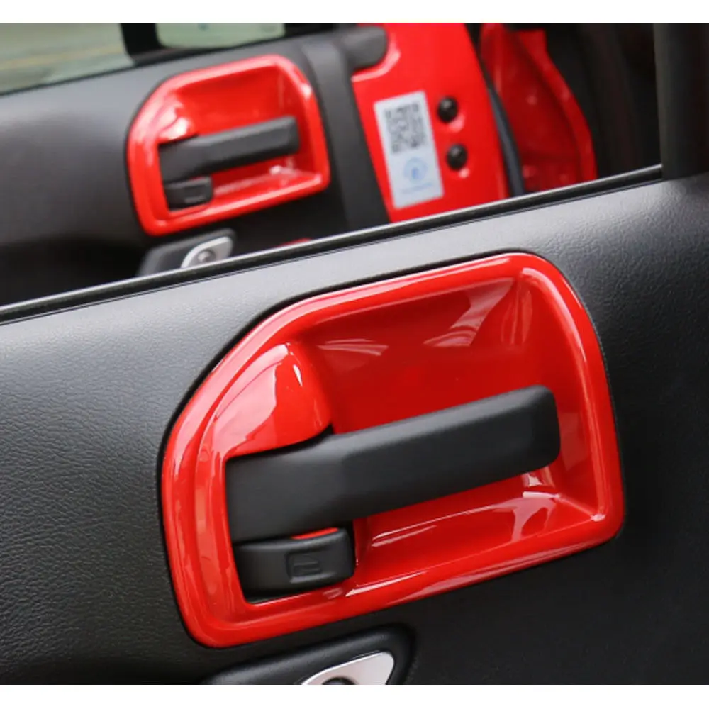 BBQ@FUKA Gold/Red/Black 4x Car Inner Handle Bowls Cover Trim Frame Styling Sticker Fit For Jeep Wrangler 2011-2016 4 Doors | Автомобили и