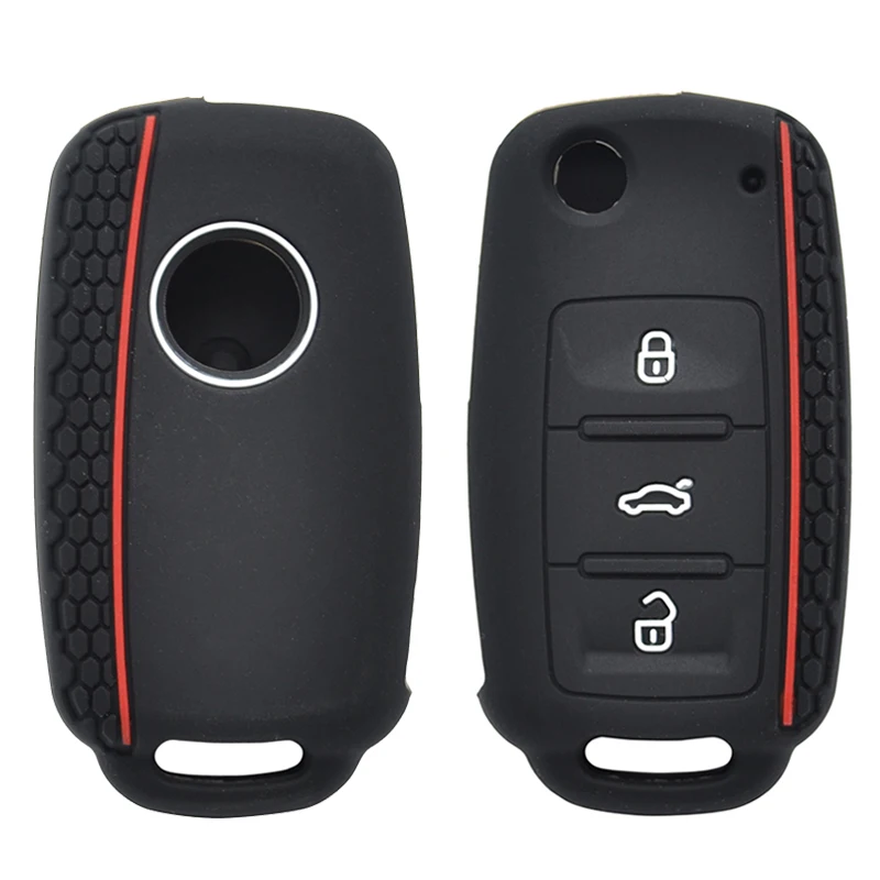 model 1 Misima силиконовый чехол для ключей от машины для VW POLO Bora Beetle Tiguan Passat Golf Jetta Eos для SKODA Fabia Octavia пульт дистанционного управления Fob чехол - Название цвета: model 1