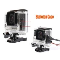 protective housing case open side protector shell cover skeleton with lens for gopro hero 3 4 accessories go pro fpv hdmi
