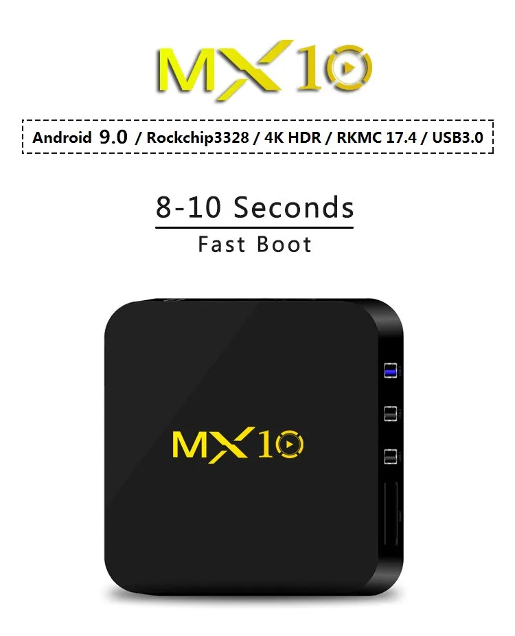 ТВ приставка MX10 на Android RK3328 4K 8 1/9 0 USB3.0 4 + 32/64 ГБ Wi Fi|ТВ-приставки и медиаплееры| |
