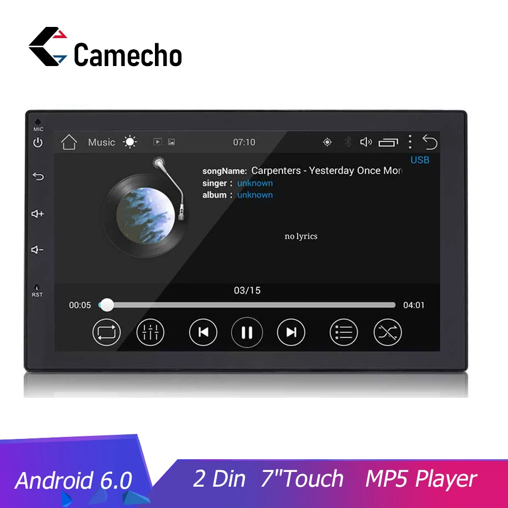 Camecho 7 "2 Din универсальный автомобильный радиоприемник сенсорный экран GPS
