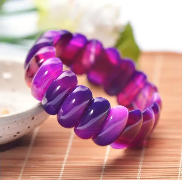 

Natural Crystal Purple Agate Bracelet, chalcedony agate, fashion accessoriesFree Shipping