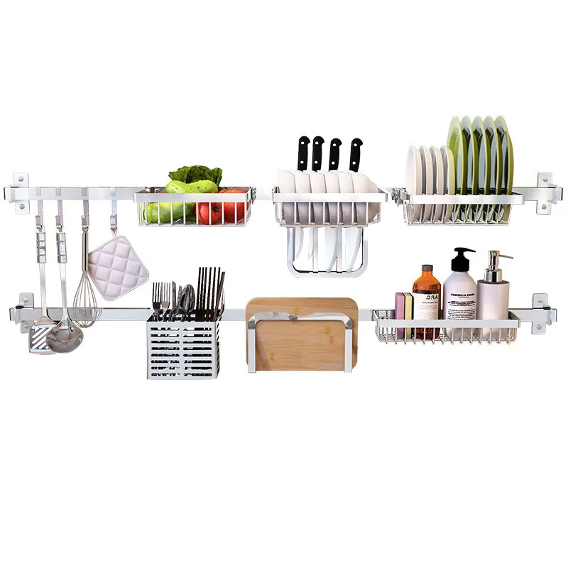 Складная кухонная полка из нержавеющей стали на стене без штамповки получает