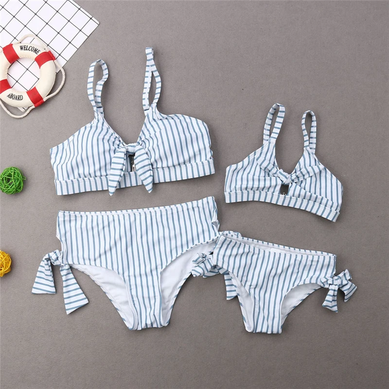 2019 летний Семейный комплект бикини для мамы и дочери женщин детей купальник
