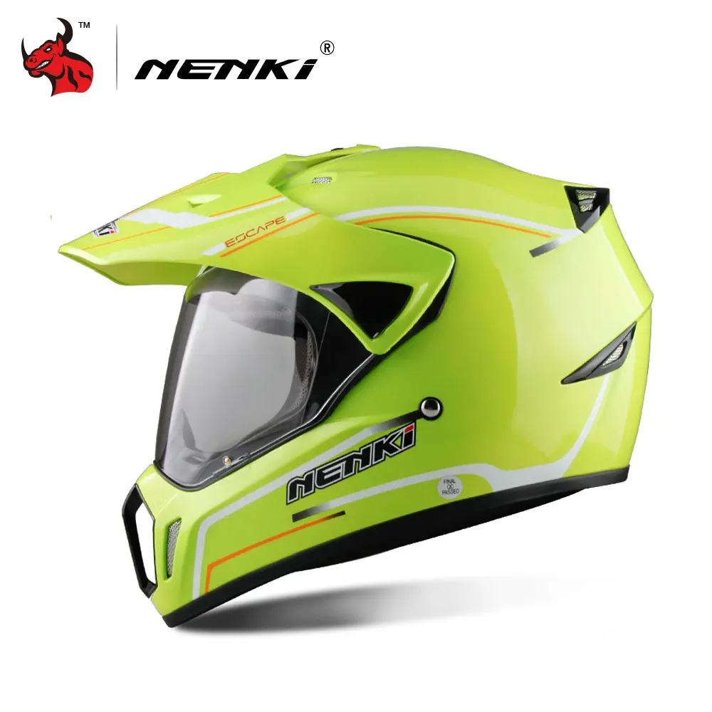 310 Grass green NENKI Полнолицевой мотоциклетный шлем для мужчин, мотоциклетный шлем для мотокросса, мотоциклетный шлем для кросса, для спуска по бездорожью, мужской шлем Casco Moto DOT, 5 цветов - Цвет: 310 Grass green