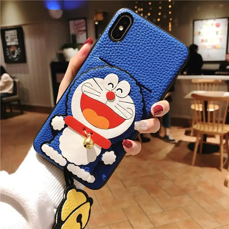 3d милый брендовый чехол для телефона Doraemon girl для Iphone X 11 pro Xs Max Xr 10 8 7 6 6s Plus, роскошный чехол из искусственной кожи - Цвет: 1
