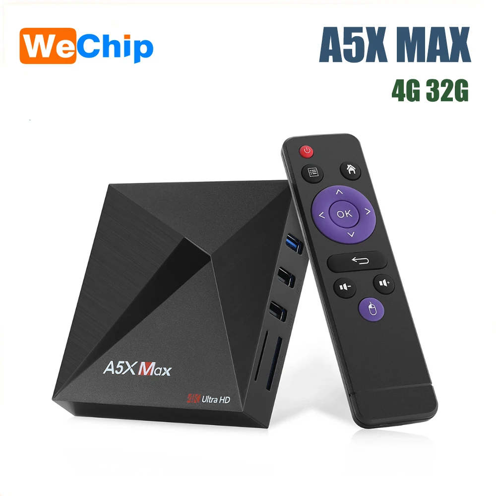 A5X MAX Smart Android 9 0 TV Box 4K 1080P HD RK3318 четырехъядерный медиаплеер Поддержка 2 4G WiFi Wireless100M LAN